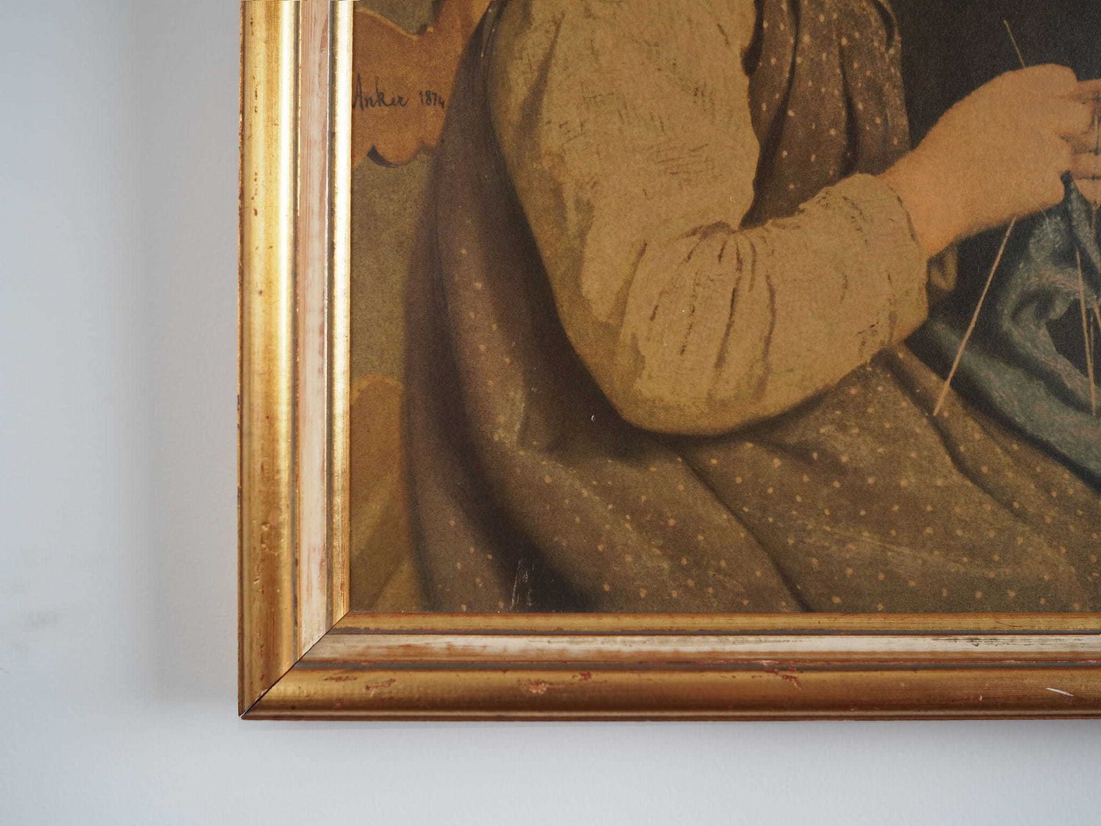 Painting „The Portrait Of The Girl”, Scandinavian Design, 19th Century, By Albert Anker photo Art