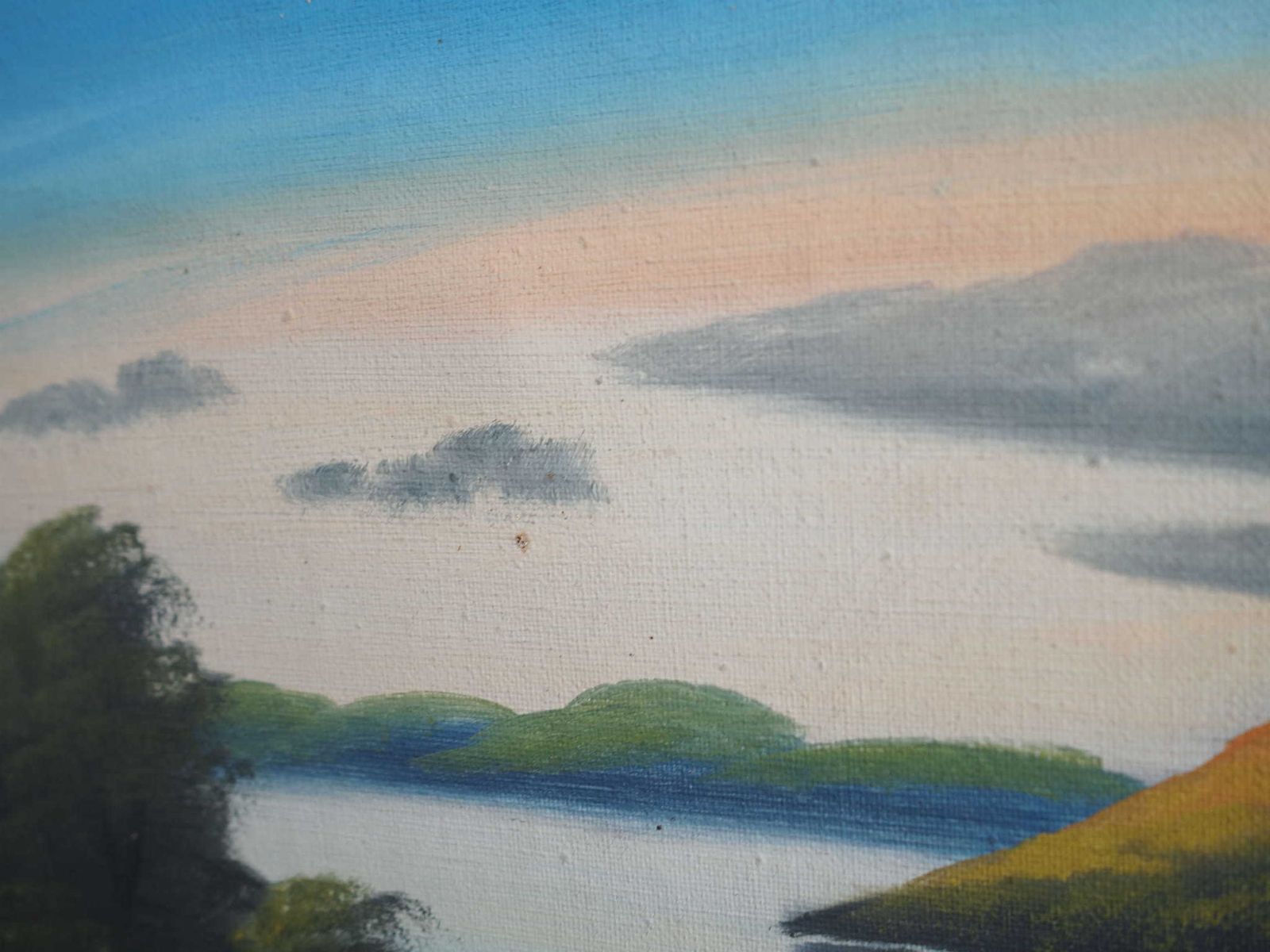 photo for sale Painting „The Landscape With Hills”, Scandinavian Design, 1970s, By V. Kier