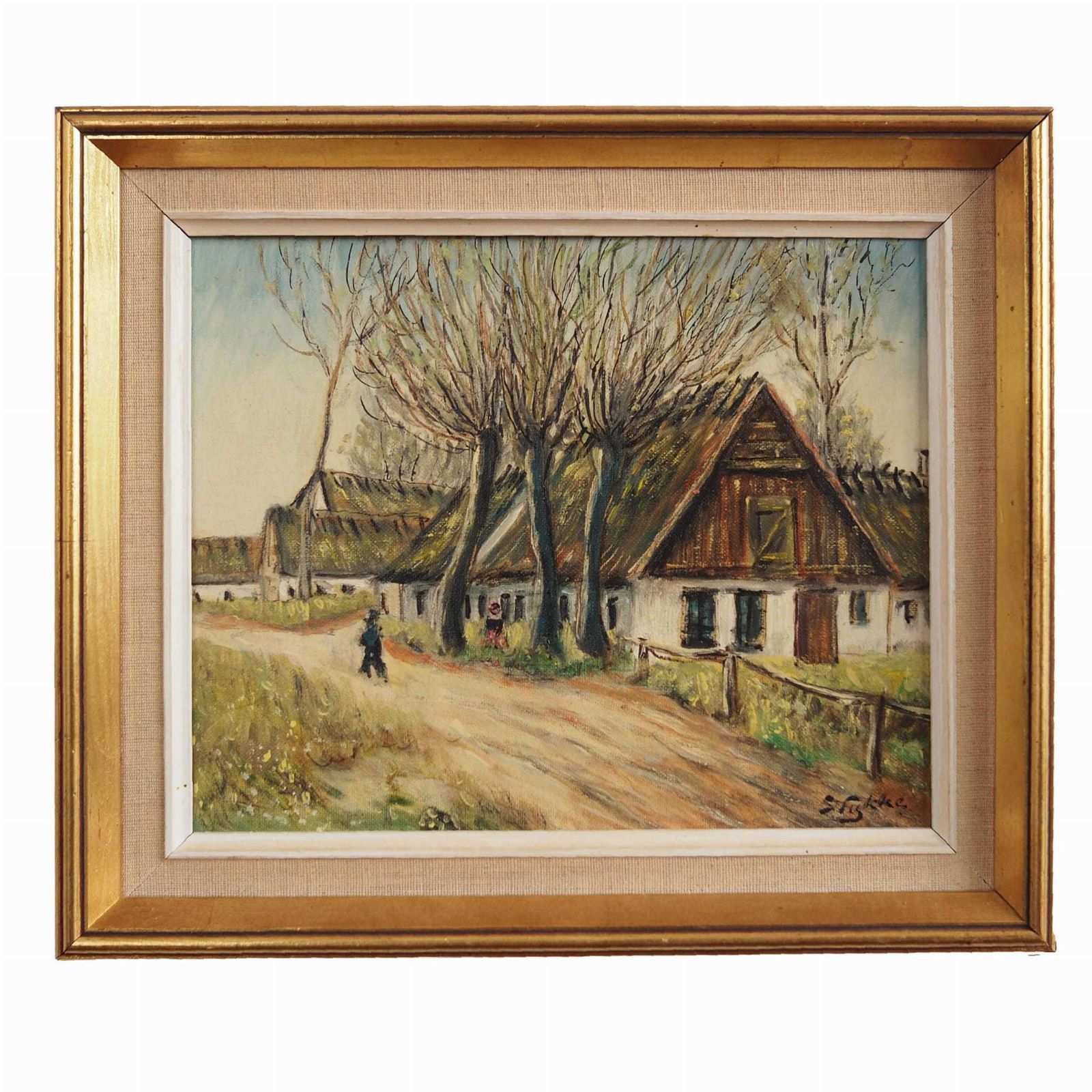 Schilderij „The Farm Under The Willows", Scandinavisch Design, Jaren 1960