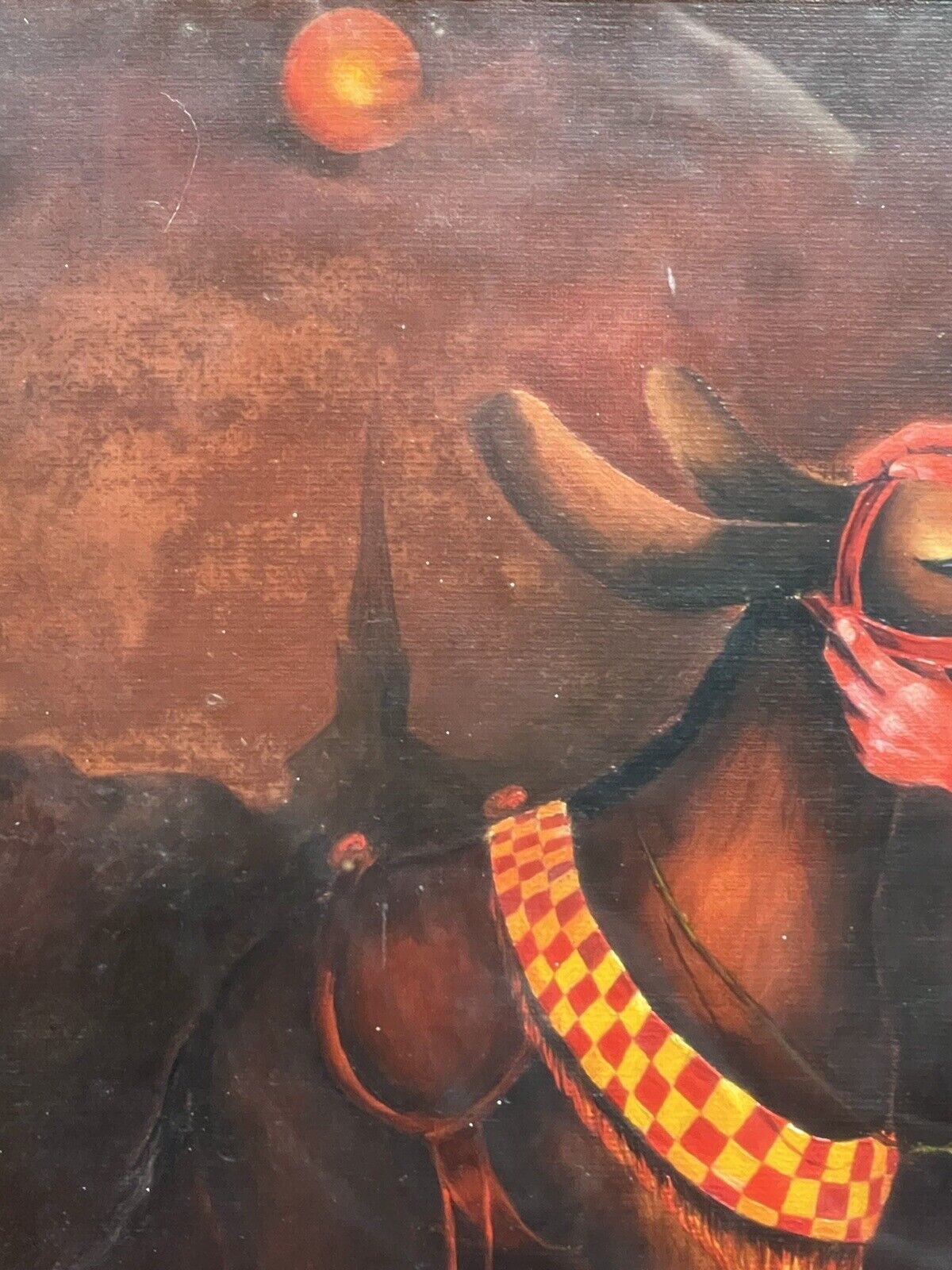 20th Century Fine Art Martin Trainer Oil Painting Of Matador With Mule photo buy