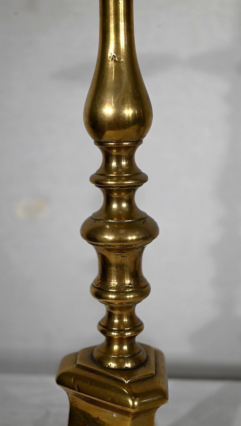 Pair Of Candlesticks In Gilt Bronze Mid 19th Century photo vintage