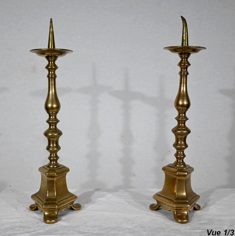 1333.85 Pair Of Candlesticks In Gilt Bronze Mid 19th Century photo