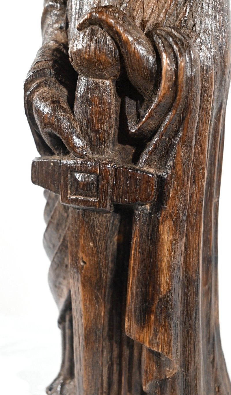 Oak Statue Of Saint Paul Mid 19th Century photo vintage