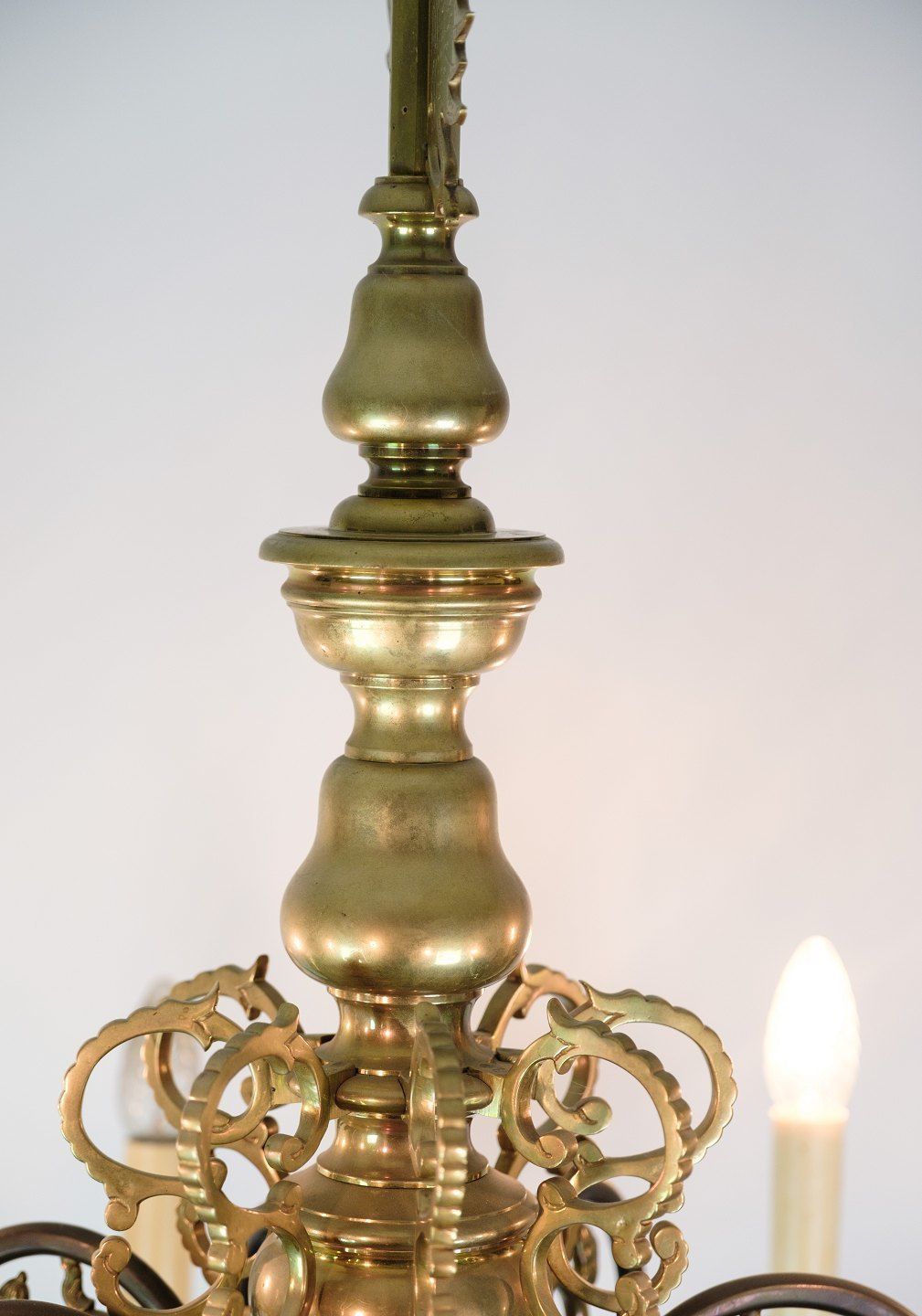 Church Chandelier With Eight Arms In Brass From 1920s photo 960.0