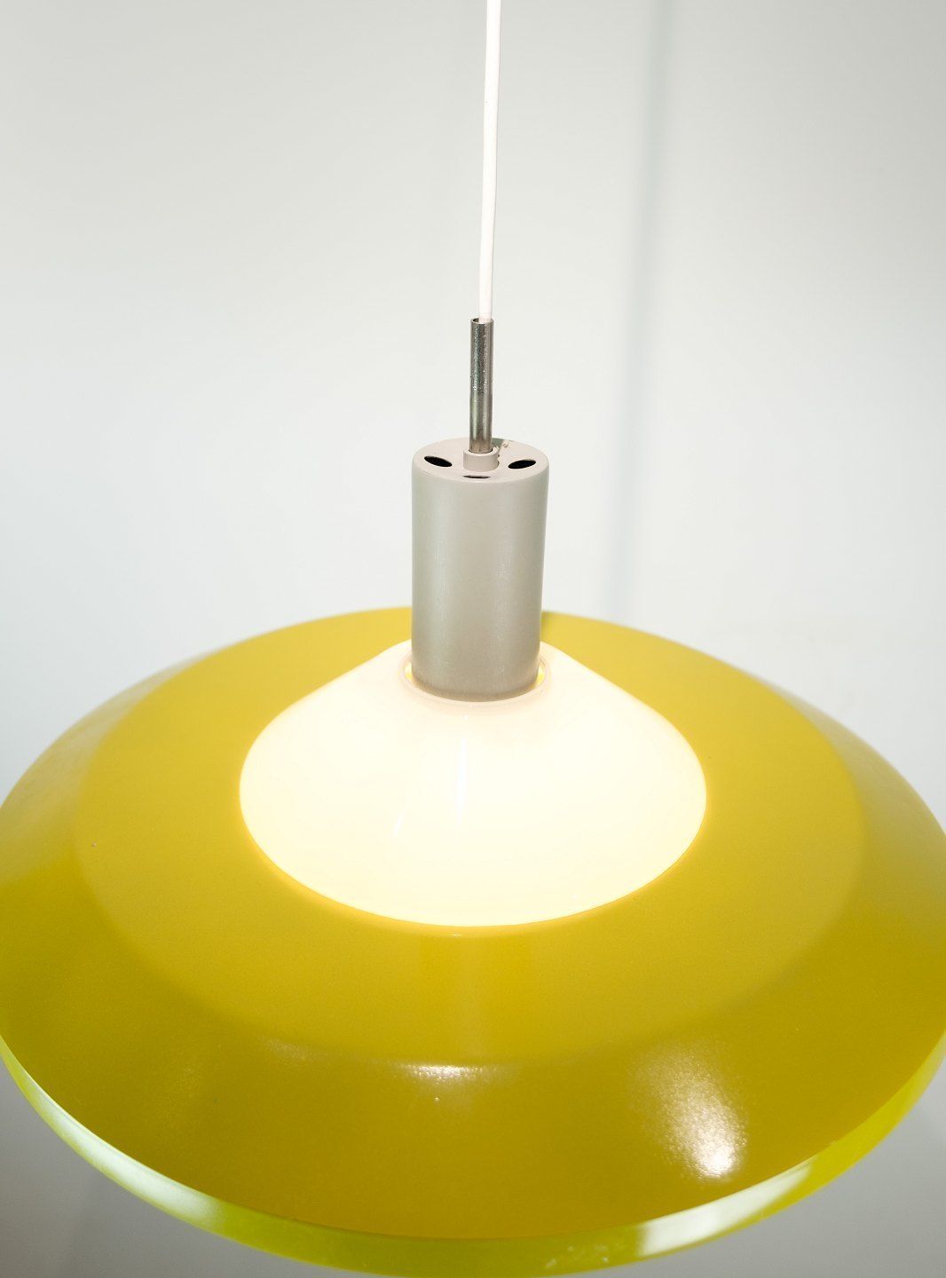 Stockholm Pendant Yellow Lacquer  Opal Glass By Louis Poulsen From 1960s. photo buy
