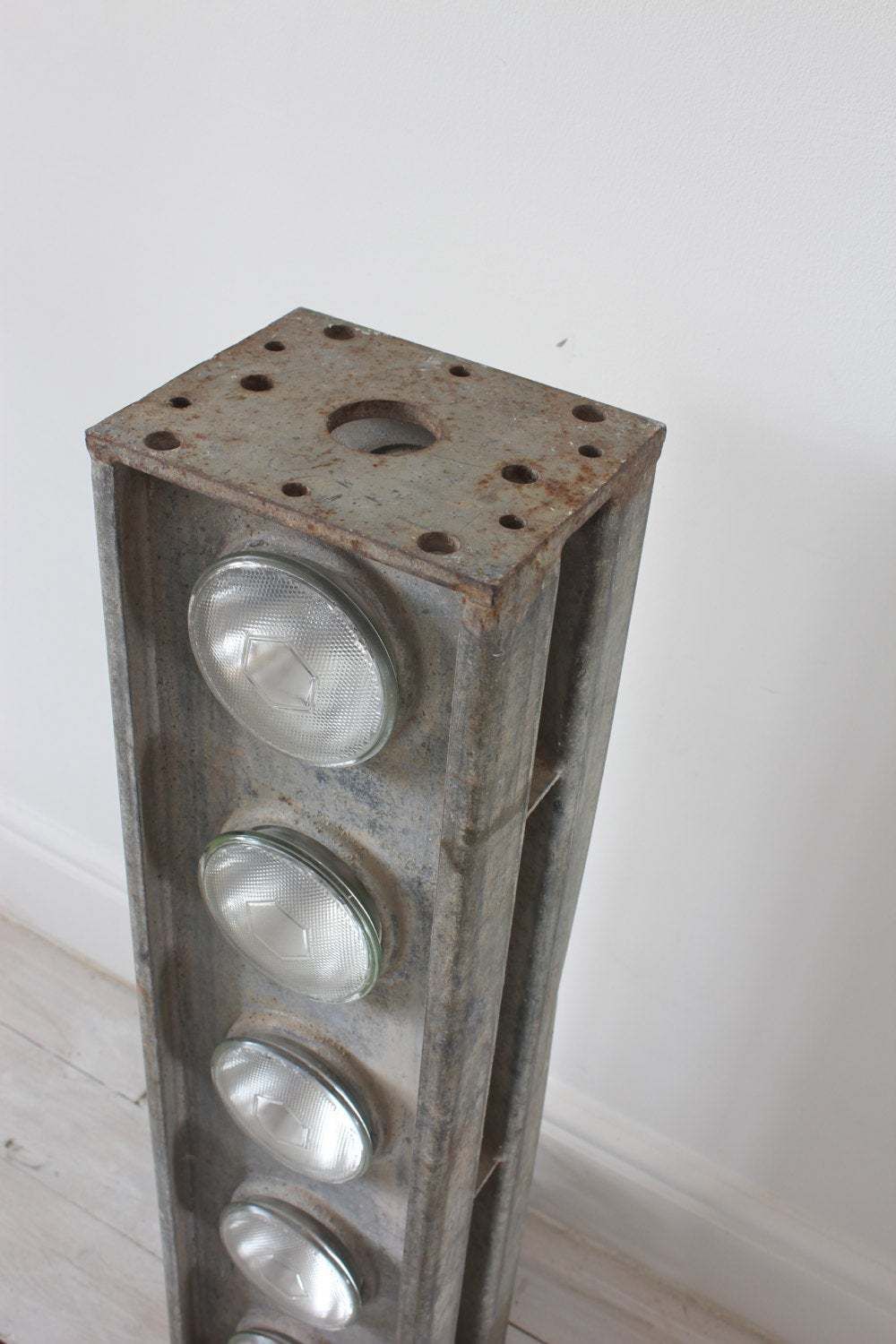 Jon Urban Industrial Galvanised Steel Floor Standing Light With Five Car Headlamps   Upcycled, Recycled Industrial Lighting Commissions photo Lighting