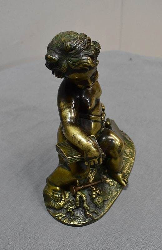Bronze Child Musician   Late 19th Century photo furniture
