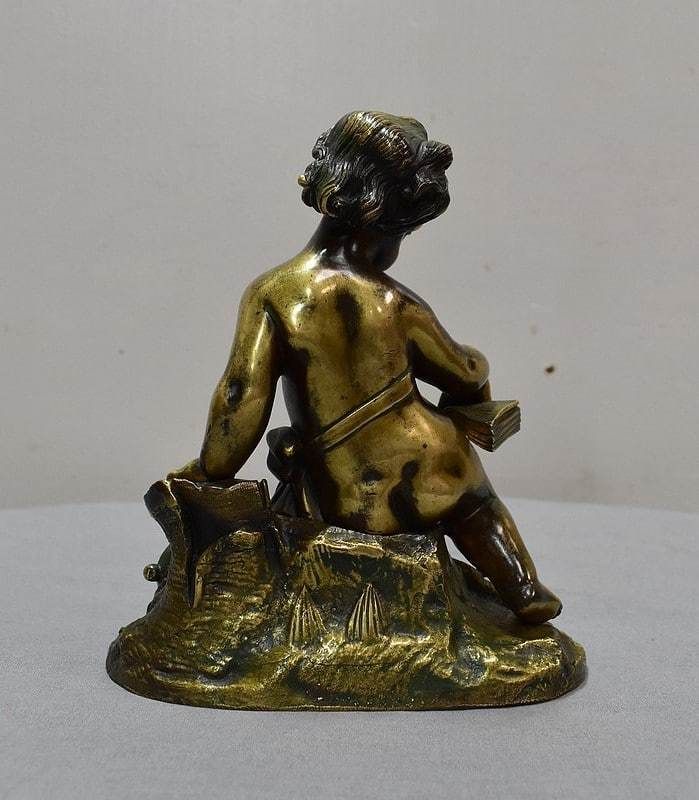 Home Decor Bronze Child Musician   Late 19th Century photo