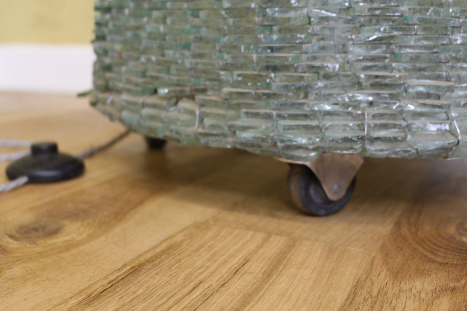 Amazing French 1970’s Wired Glass Floor Lamp 159cms photo Lighting