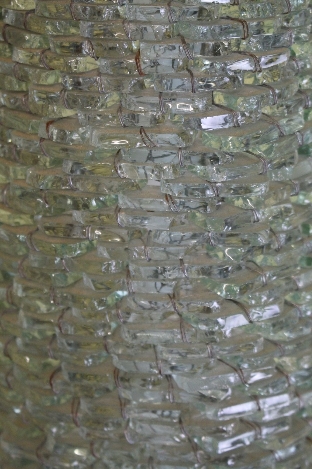Amazing French 1970’s Wired Glass Floor Lamp 159cms photo 1500.0