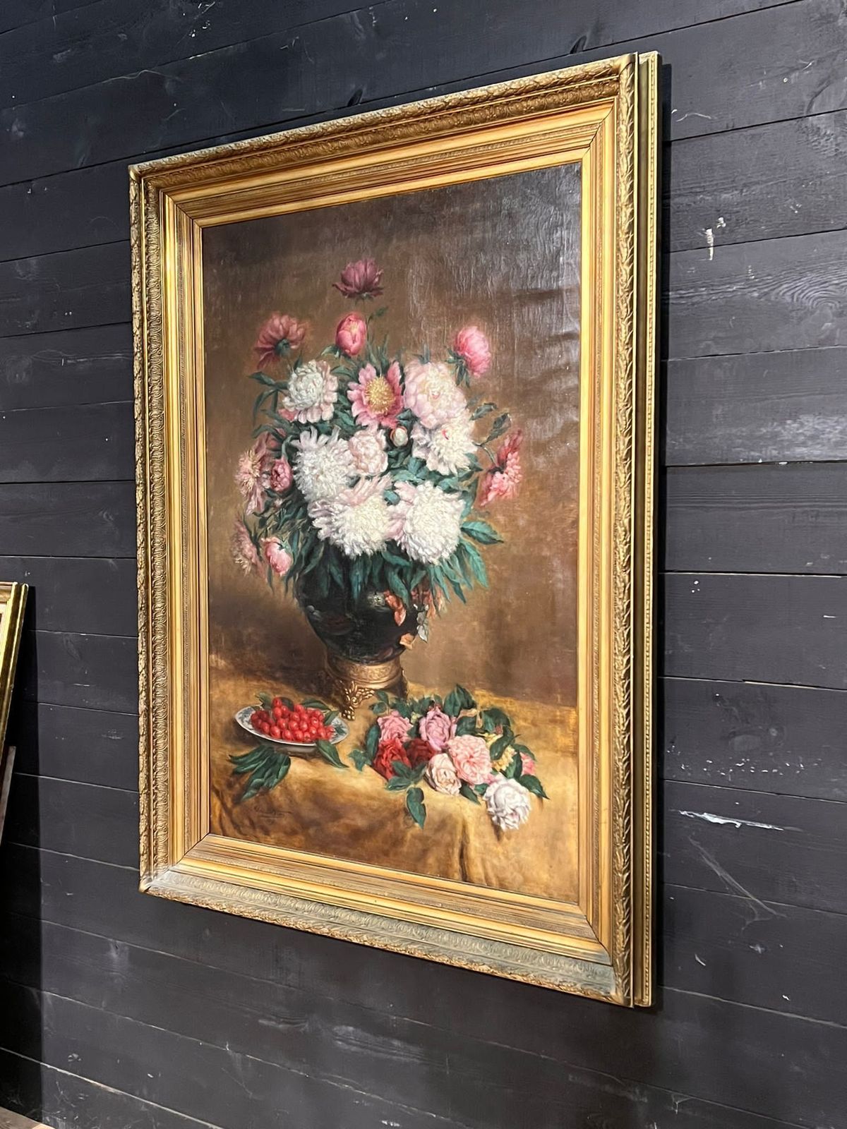 Beautiful Large 19th Century Oil Painting photo Art