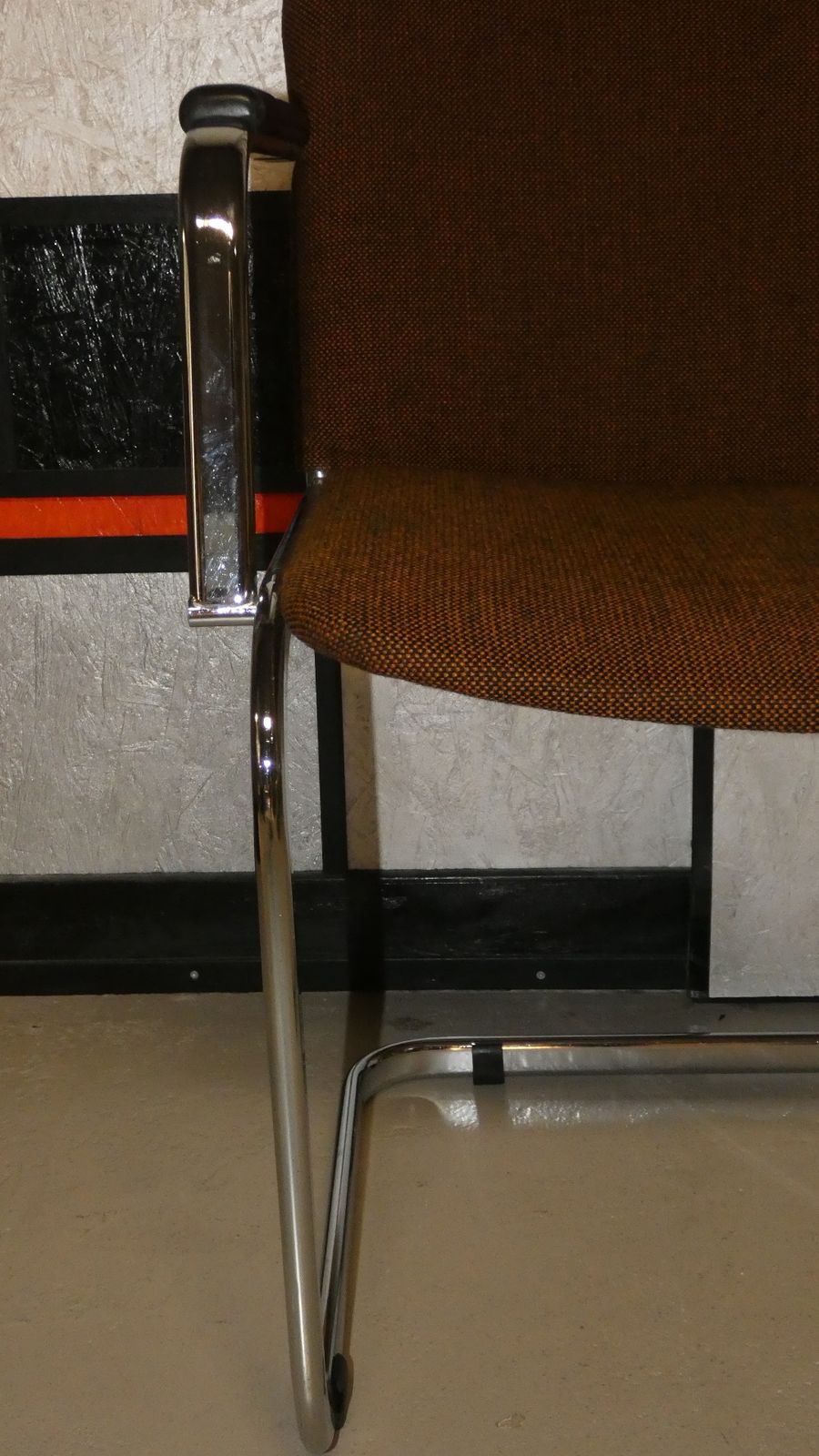 Furniture Vintage Italian Dining Armchairs In Wool And Steel, 1970s, Set Of 4 photo
