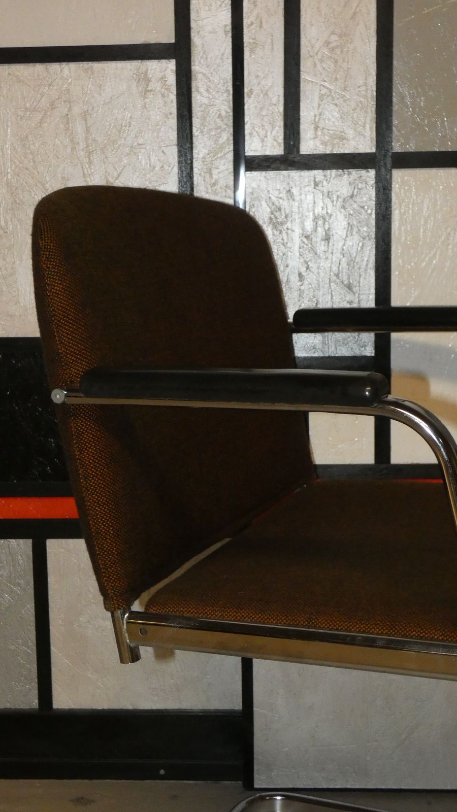 photo buy Vintage Italian Dining Armchairs In Wool And Steel, 1970s, Set Of 4
