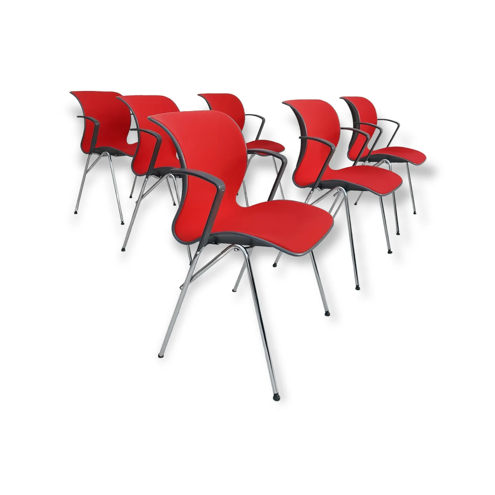 Jaren 1990, Deens Design Van Alfred Homann, Set Van Zes "Ensemble" Stoelen, Goede Staat