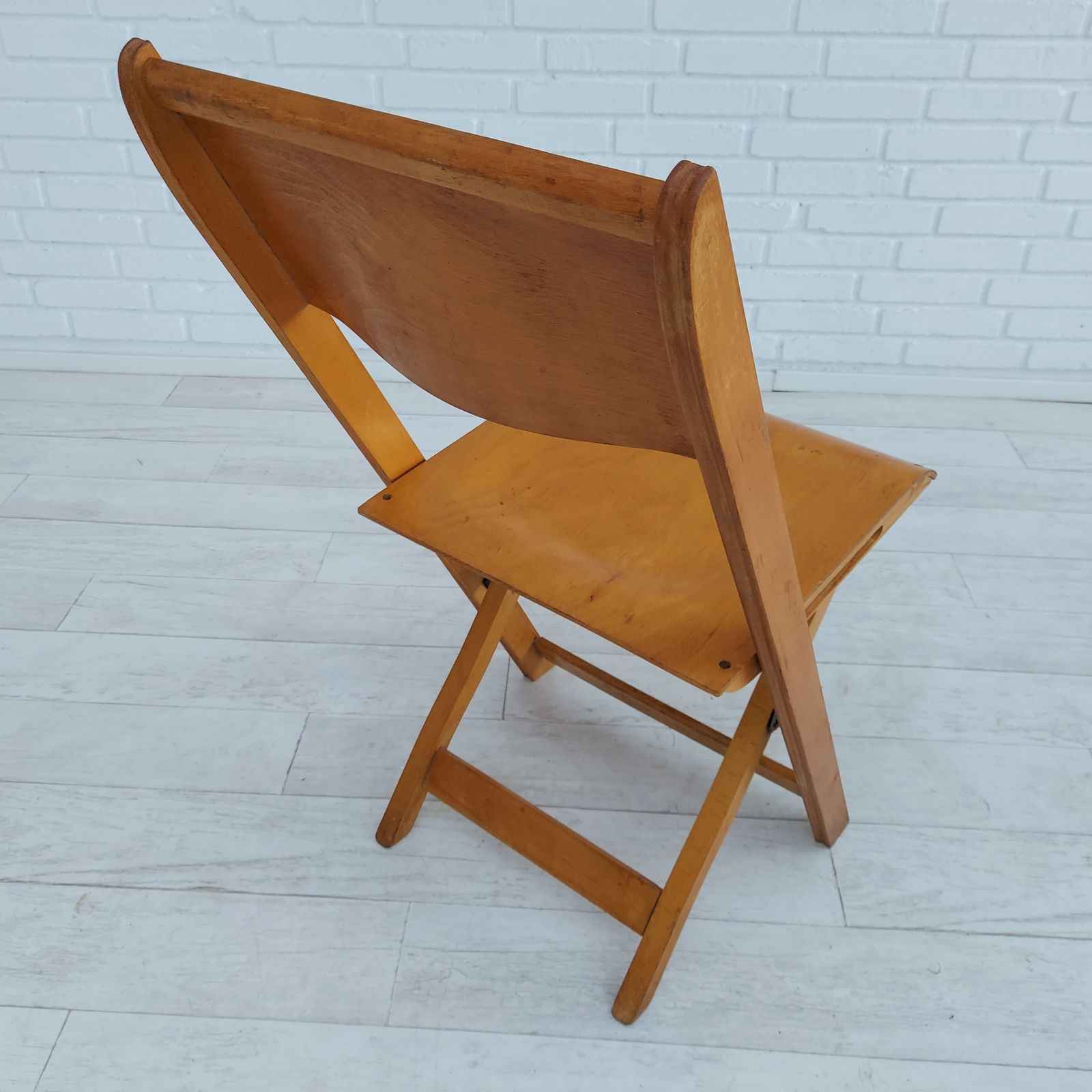 photo vinterior 60s, Danish Design, Set Of 3 Pcs Folding Chairs, Plywood