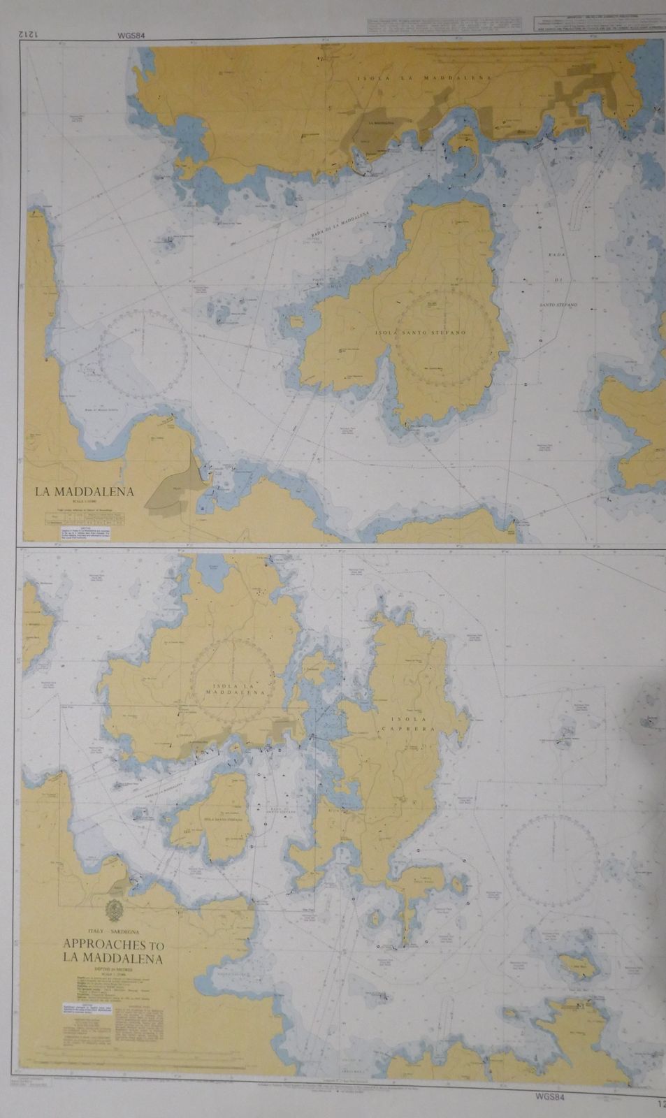 Nautical Chart Sardinia Italy Maddalena 1986 Naval Maritime