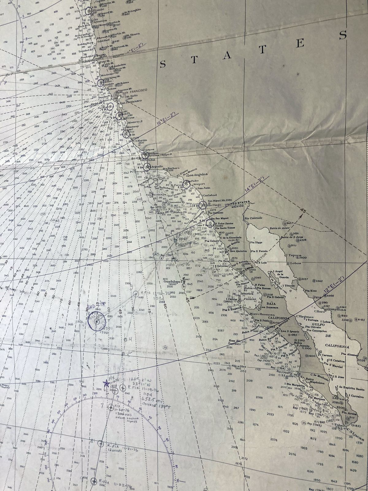 Nga Nautical Chart 520:North Pacific Ocean Canada USA Hawaii 1975 photo furniture