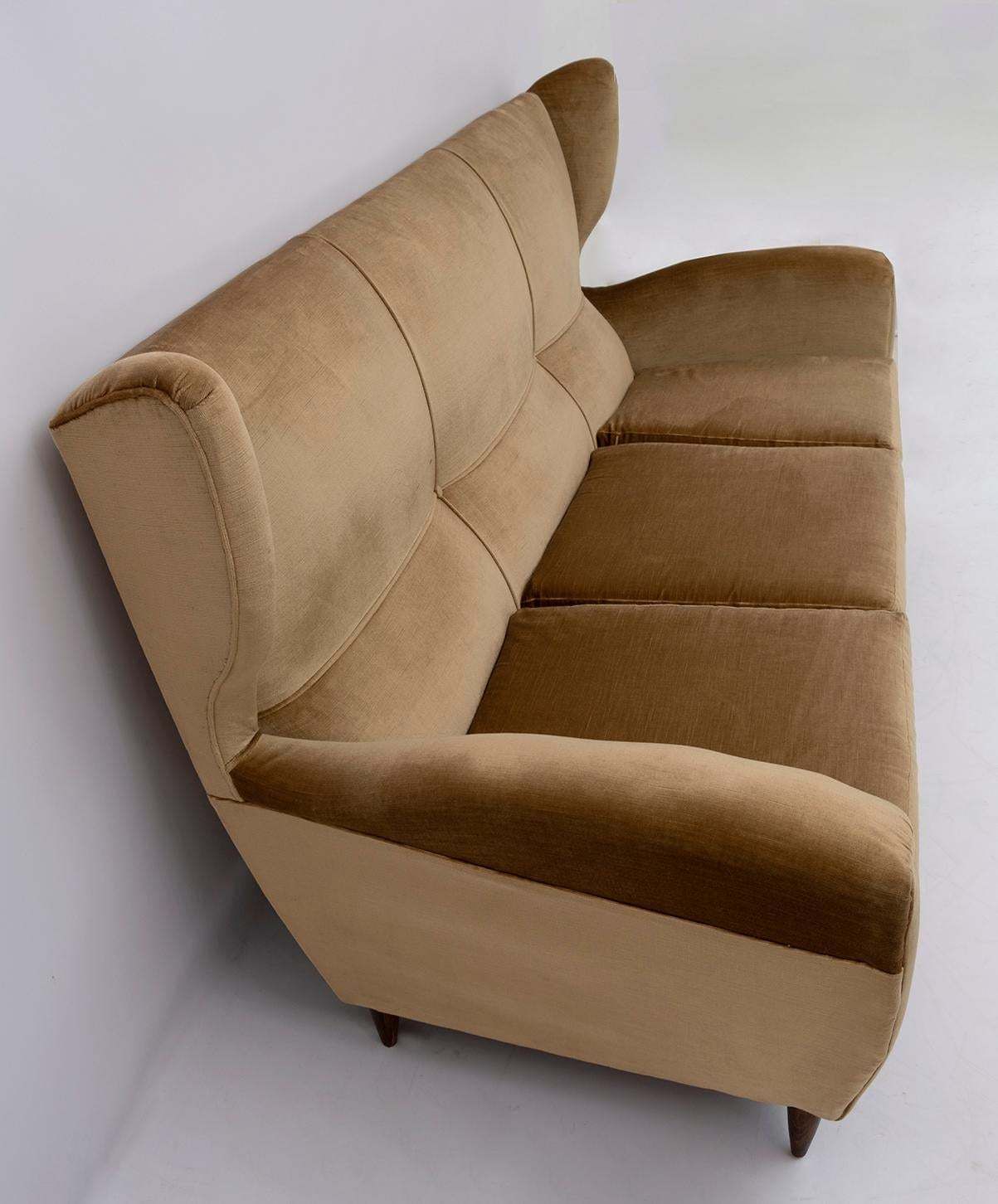 Gio Ponti Mid Century Modern Italian High Back Sofa, 1950s photo buy