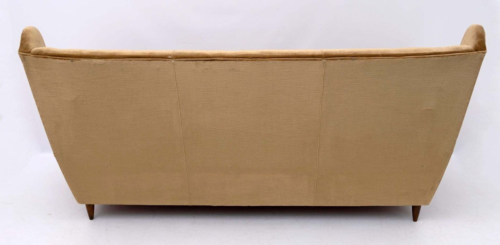 Gio Ponti Mid Century Modern Italian High Back Sofa, 1950s photo vintage