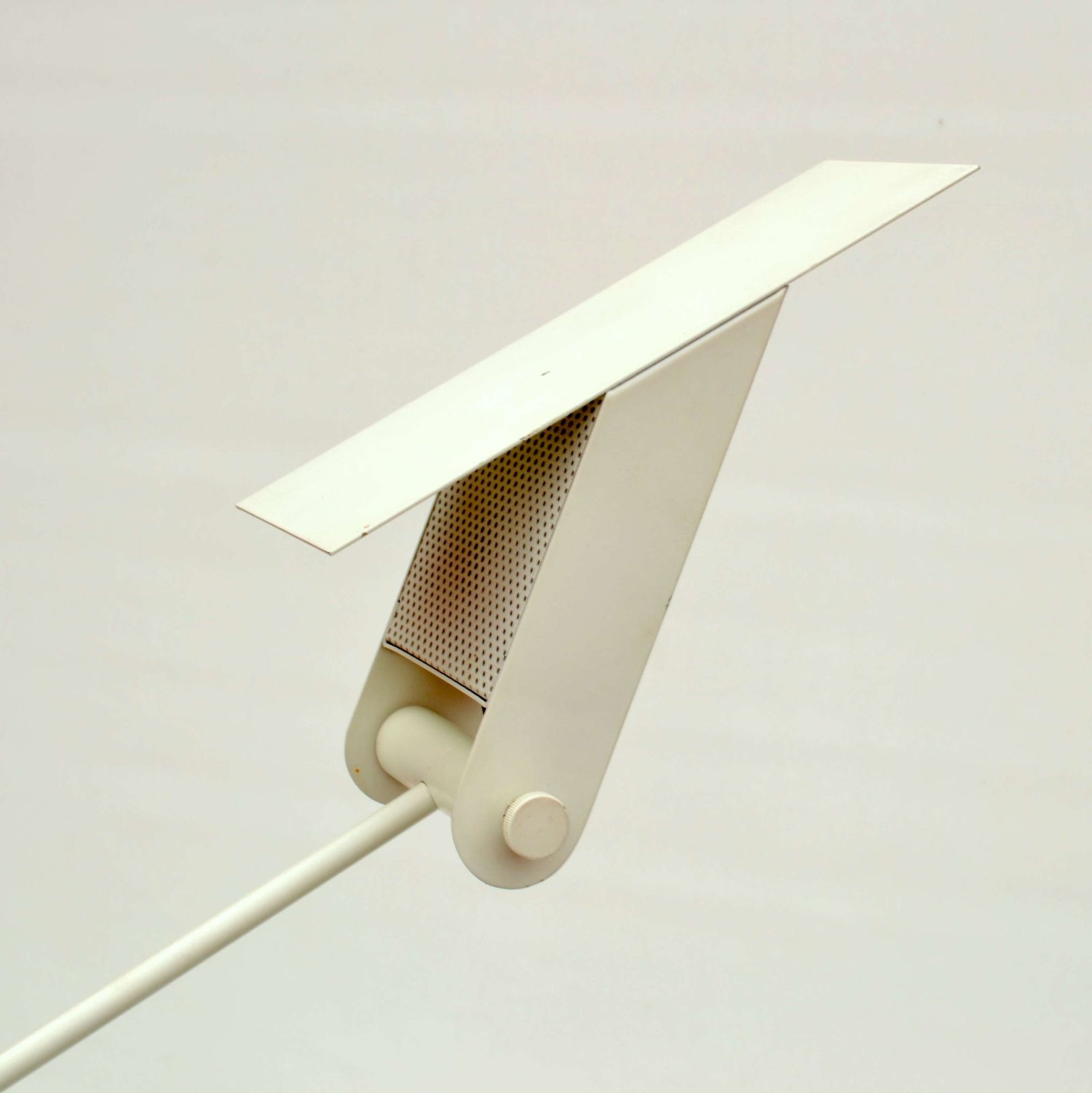 Counterbalance White Floor Lamp Attributed To Swiss Baltensweiler photo for sale