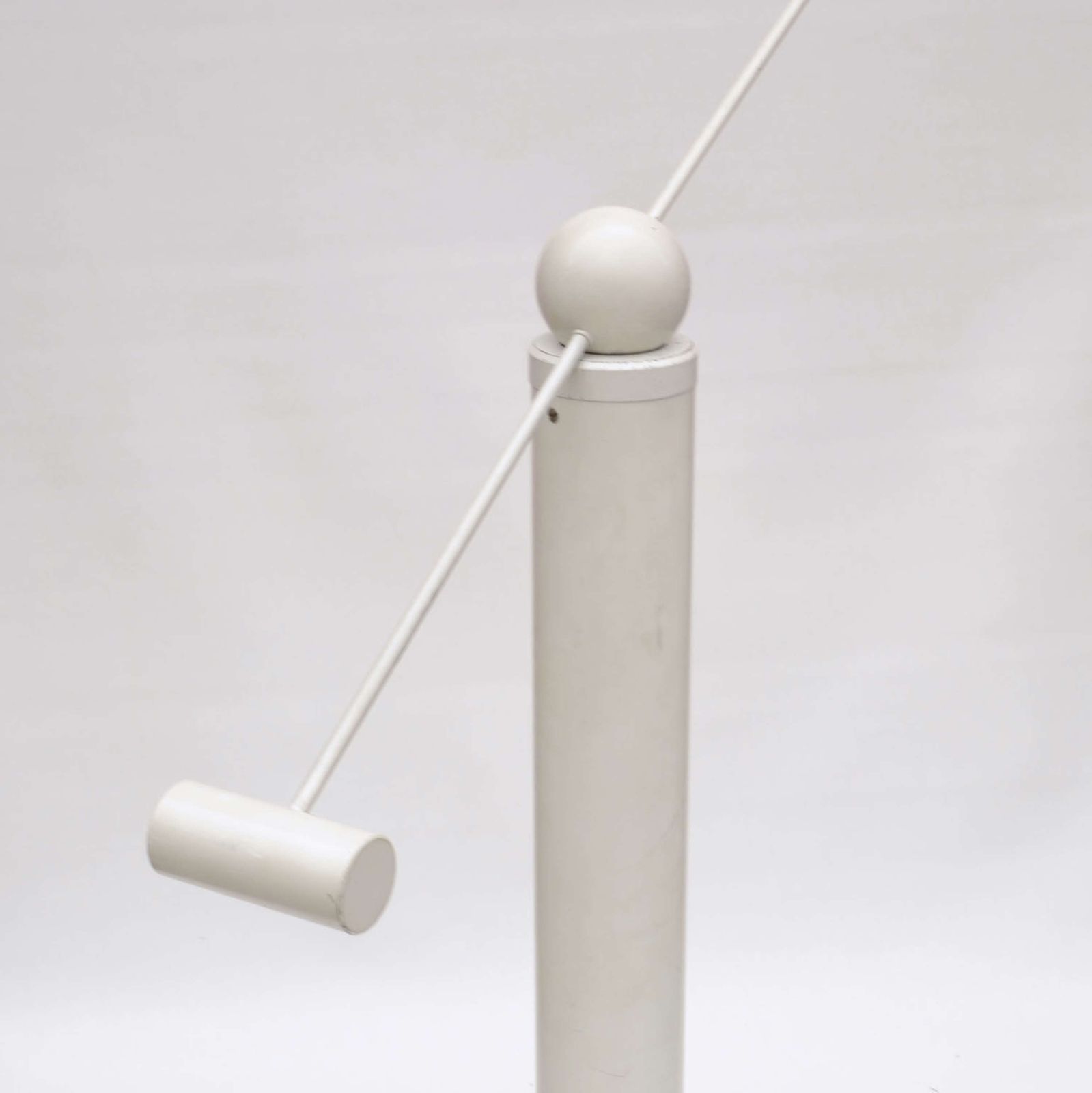 Counterbalance White Floor Lamp Attributed To Swiss Baltensweiler photo Lighting