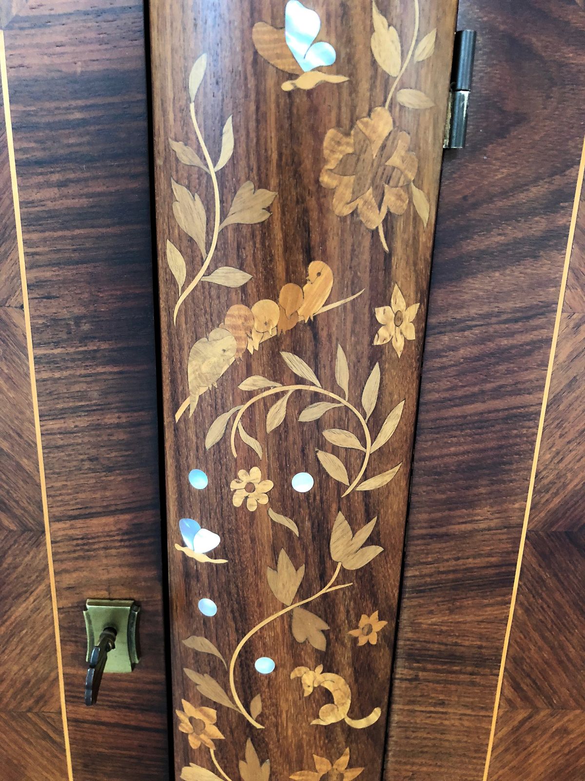 Exceptional French Art Deco Palisander Marquetry Sideboard Of Jules And Andre Leleu With Inlaid Of Mother Of Pearl photo vintage
