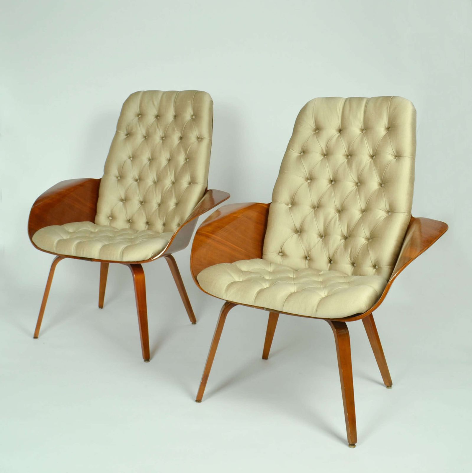 Pair Of 'Mrs' Lounge Chairs By George Mulhauser For Plycraft photo vintage