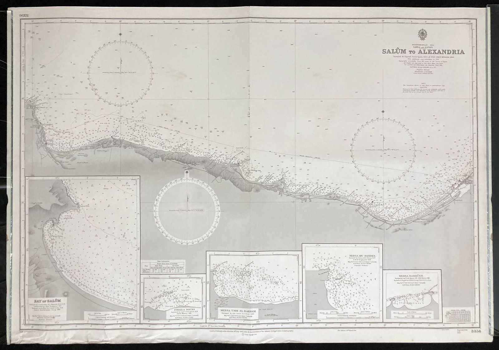 Nautical Chart Salum Admiralty Alexandria Libya Egypt 1976