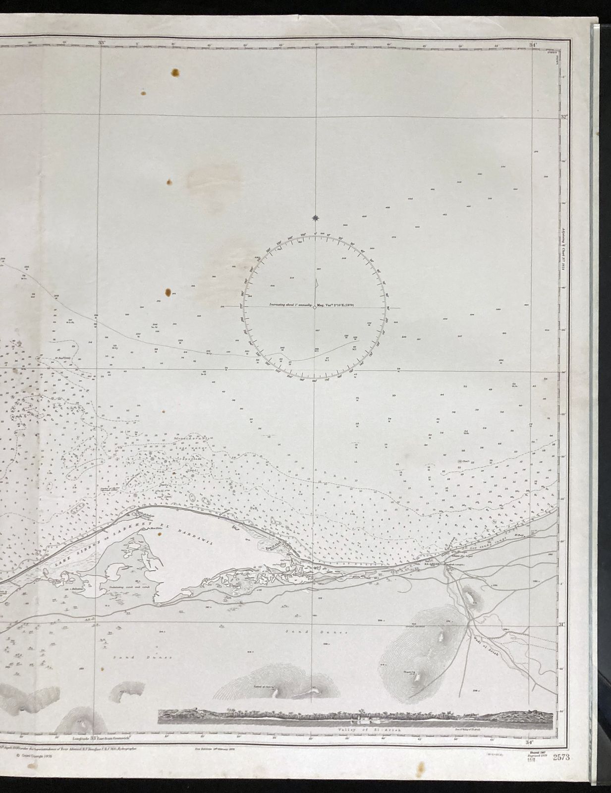 Nautical Chart Damietta El Arish Egypt Mediterranean Sea Admiralty 1976 photo furniture