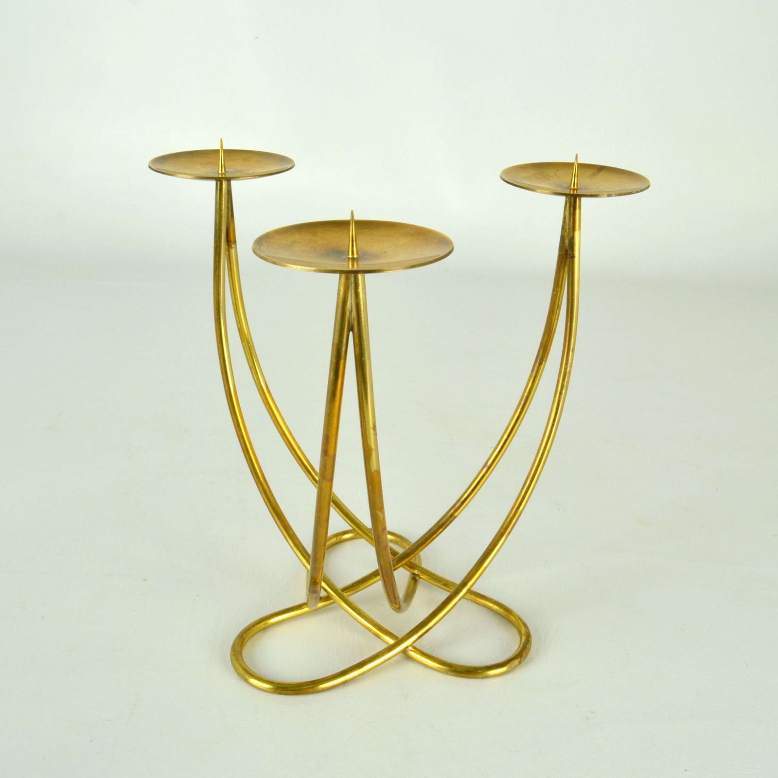 View Larger Image Of Group Of Four Brass Candelabras With Organic Curv photo Home Decor