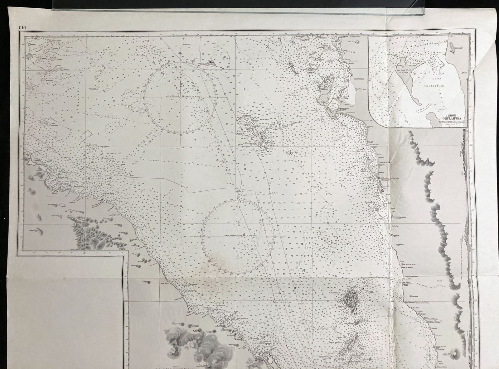 Nautical Chart Jabal At Tair Perim Islands Red Sea Admiralty Maritime 1970 photo furniture