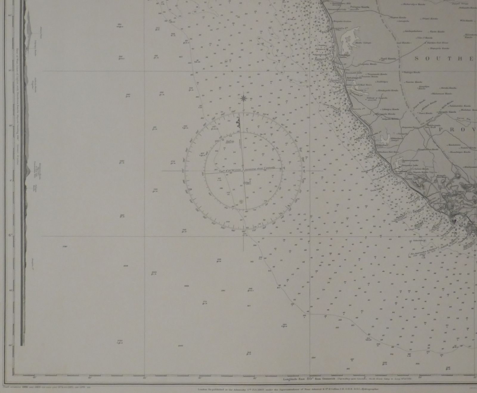 Nautical Chart Colombo To Galle Sri Lanka Admiralty 1976 photo for sale