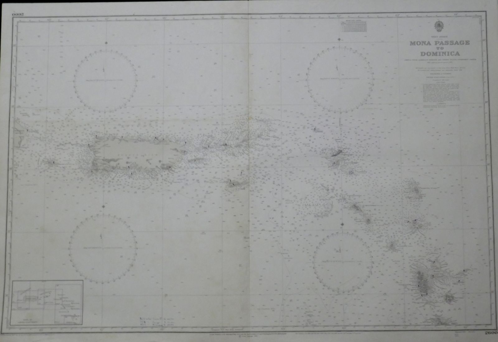 Nautical Chart West Indies Mona Passage Dominica 1974