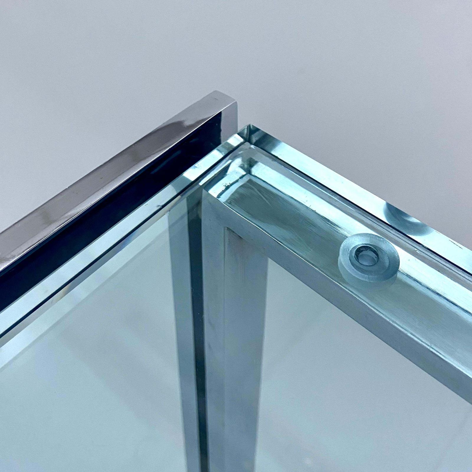 photo furniture Ross Littel 'Luar' Coffee Table In Glass And Metal For Icf Padova Italy 1970's