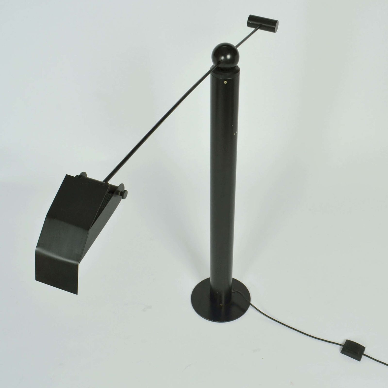 Minimalist Counterbalance Black Floor Lamp Att. To Swiss Baltensweiler photo buy