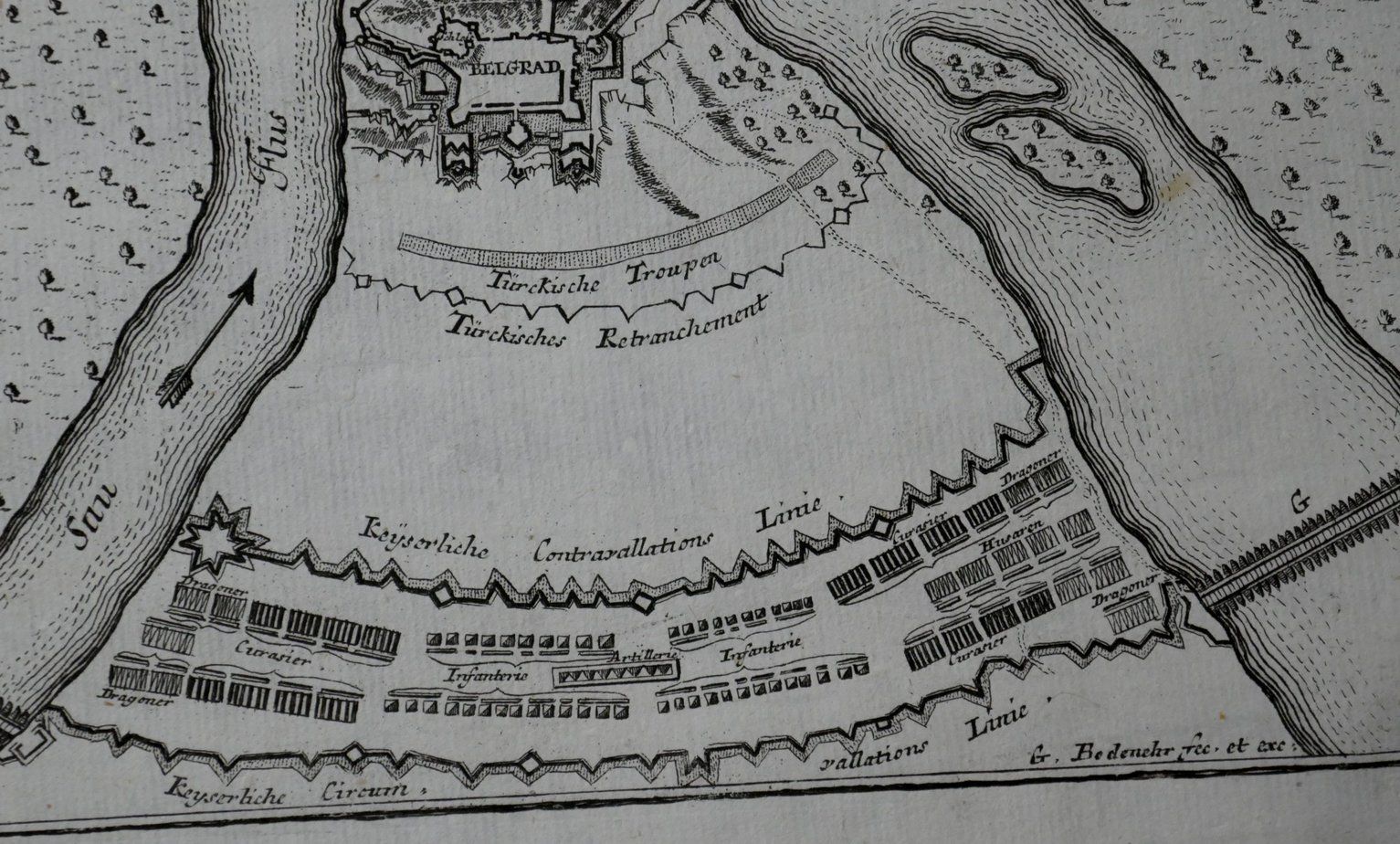 Plan Of Belgrade Belgrad Bodenehr Engraving 1720 photo for sale