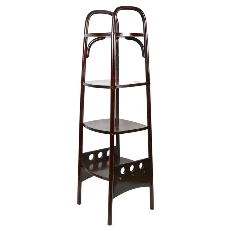 Art Nouveau Bentwood Etagere/ Pedestal/ Plant Stand By Thonet, At, Ca. 1906