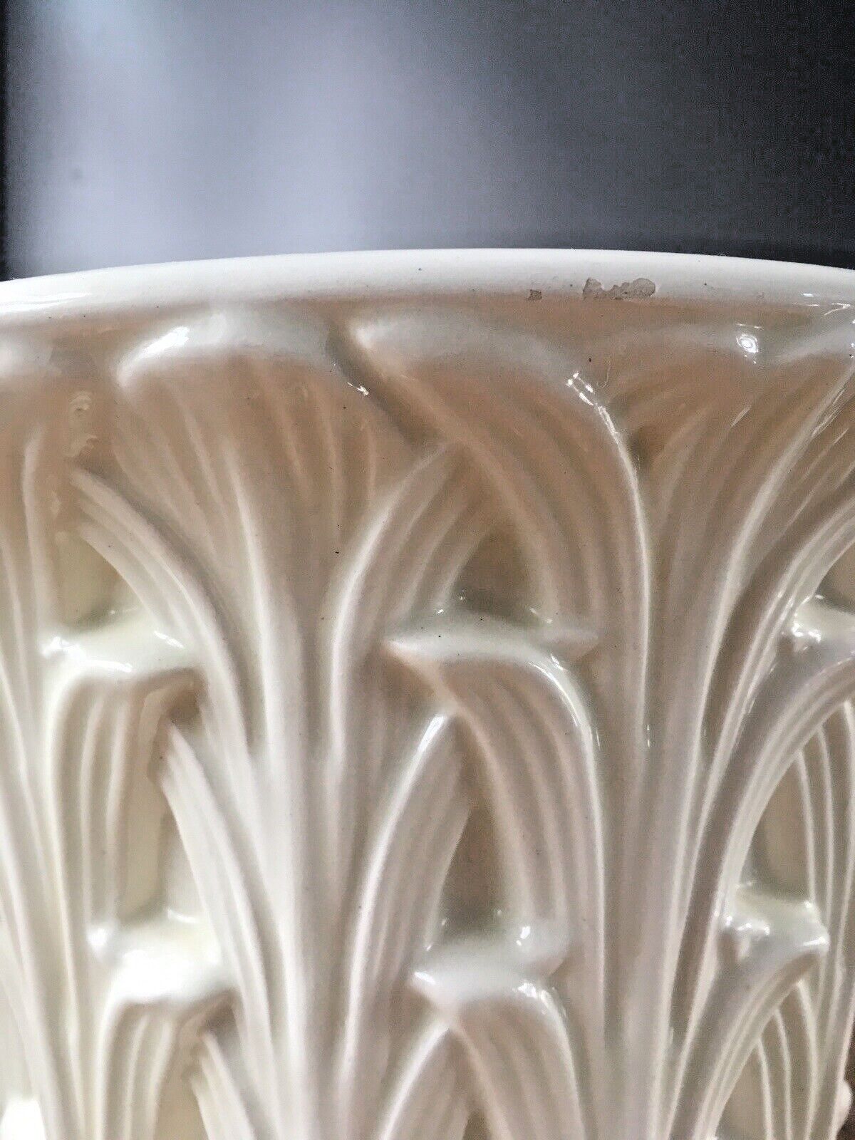265.0 Rare Large Casa Fina Spain Reed Leaves Leaf Pottery Jardiniere Planter Plant Pot photo
