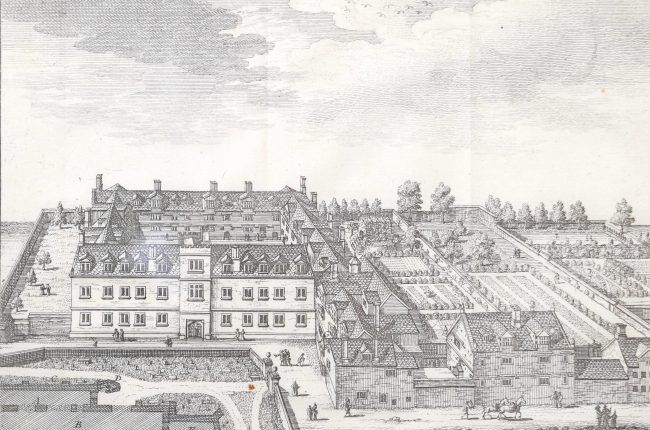 Pieter Van Der Aa (1659 1733), After David Loggan (1634–1692) Pembroke College, Oxford (1727) photo 280.0