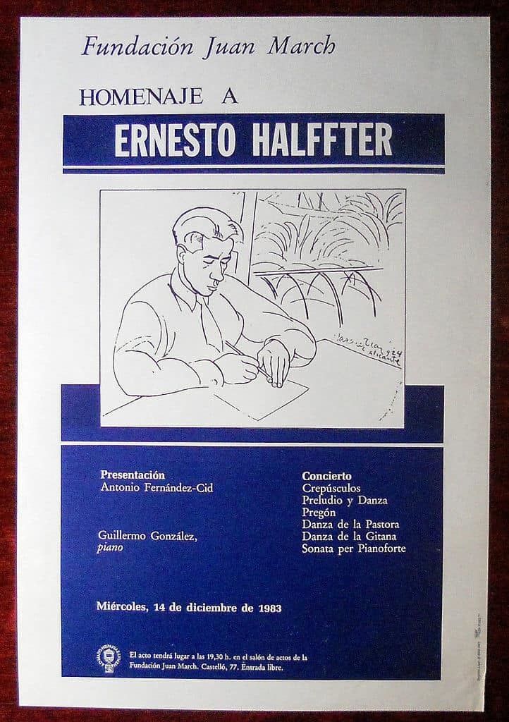 1983 Original Poster Ernesto Halffter Music Tribute Fernandez Gonzalez Spain