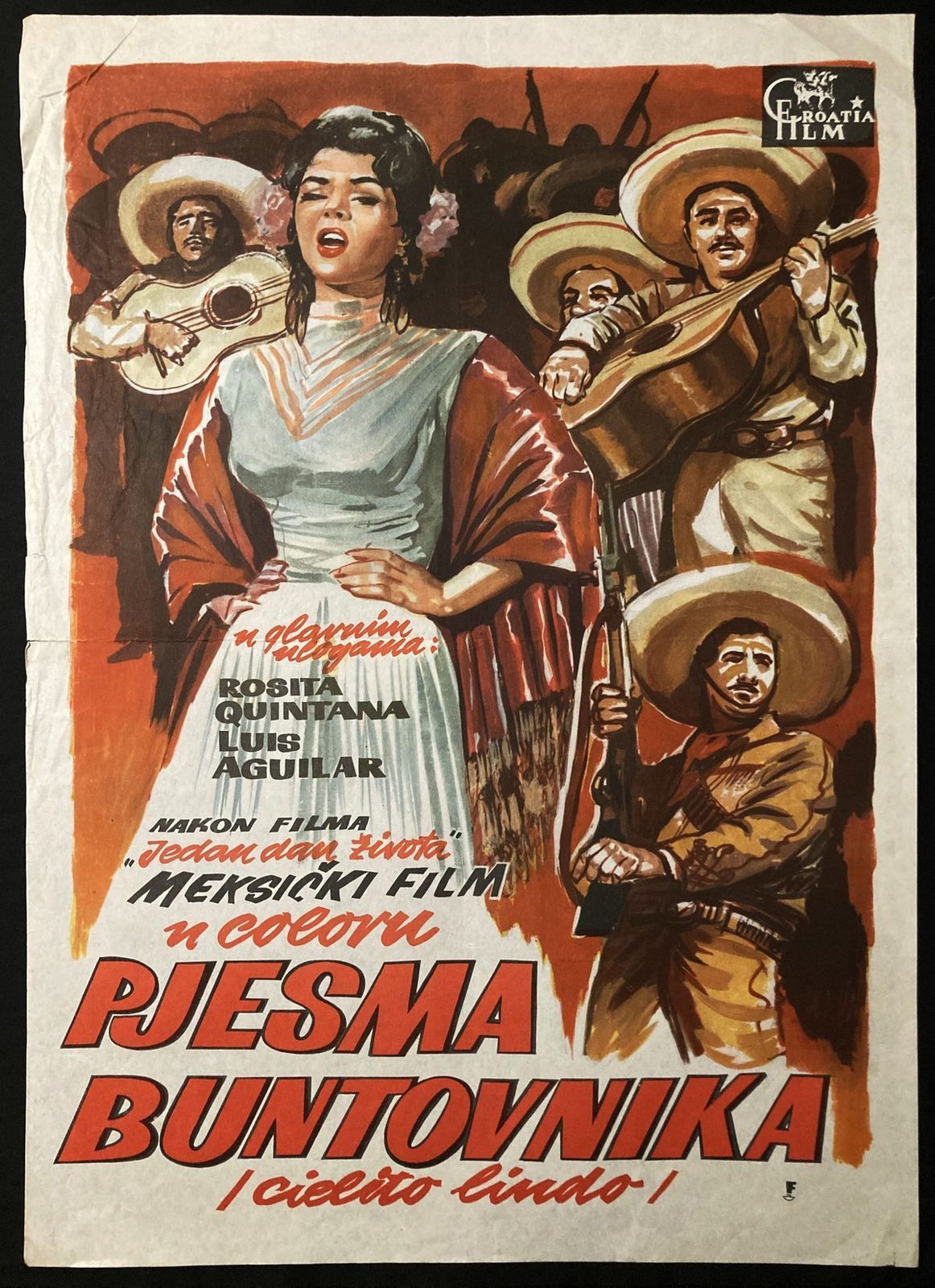 1957 Original Movie Poster Cielito Lindo Beautiful Sky Rosita Quintana Delgado Mexico