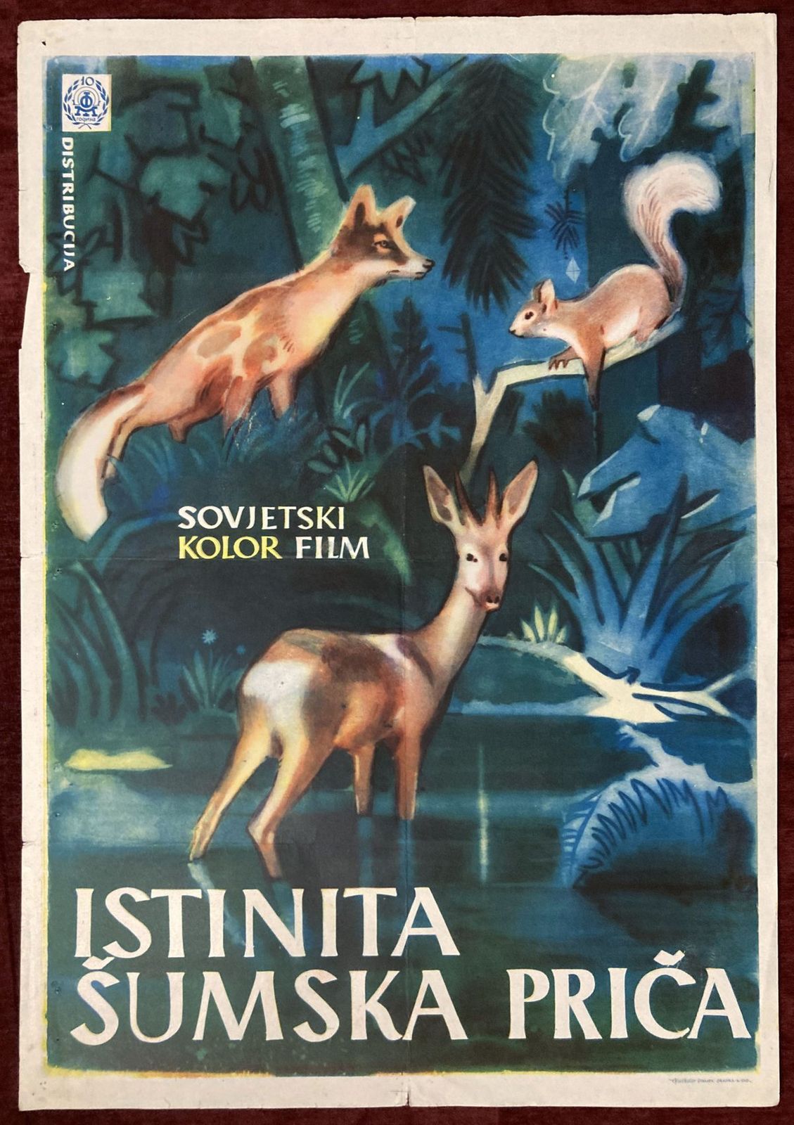 1960s Original Soviet Movie Poster True Forest Tale Animated Russia Ussr