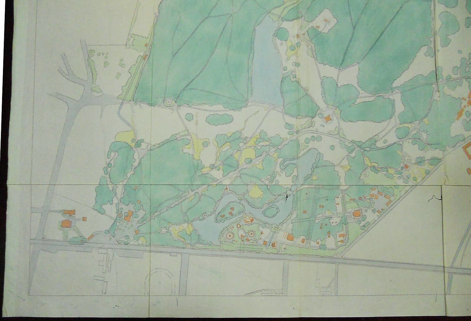 Giant Maksimir Park Map Zagreb Colored Croatia Detailed Plants Plan photo Art