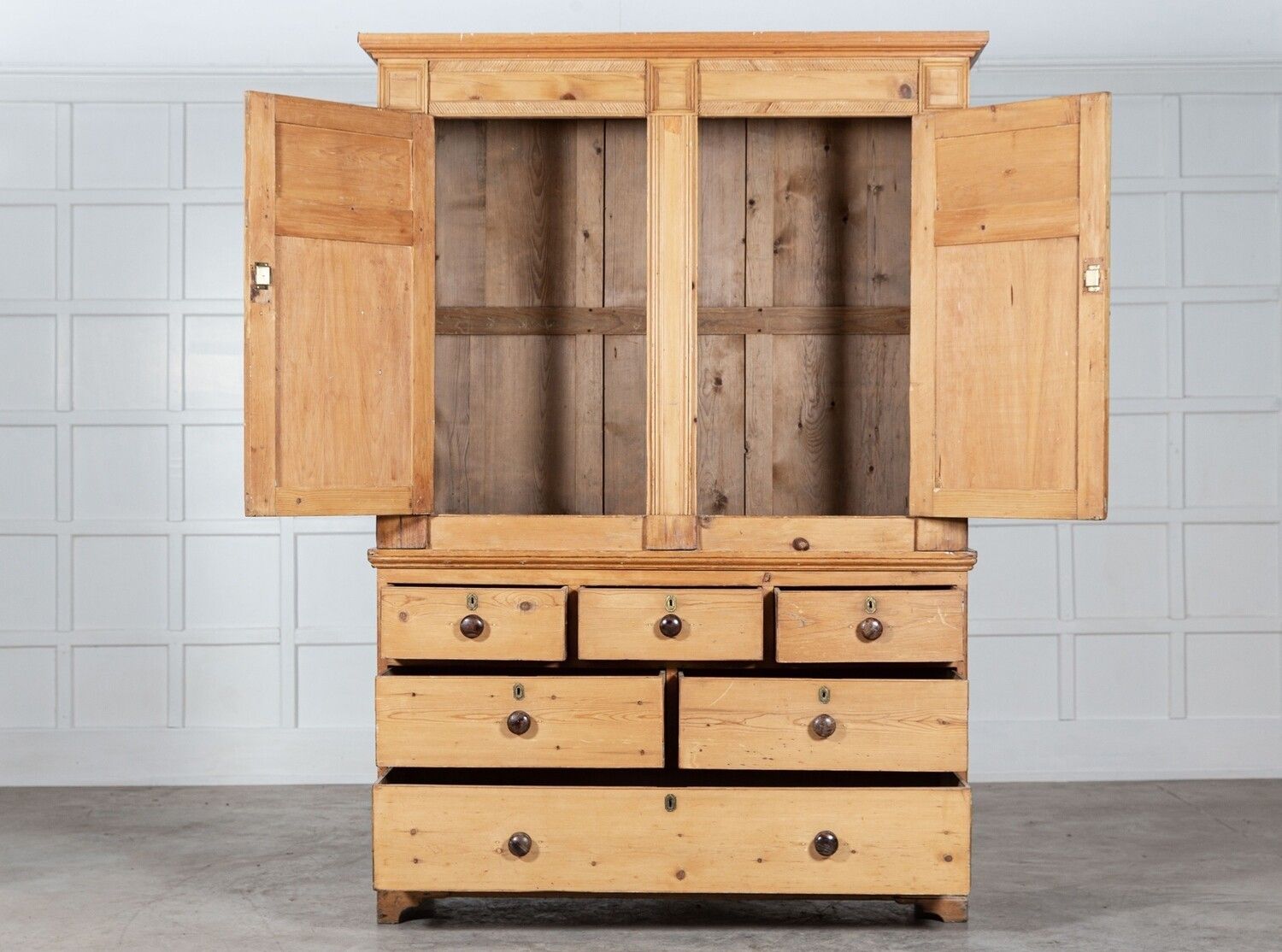 Large Regency English Estate Made Pine Housekeepers Cupboard photo furniture