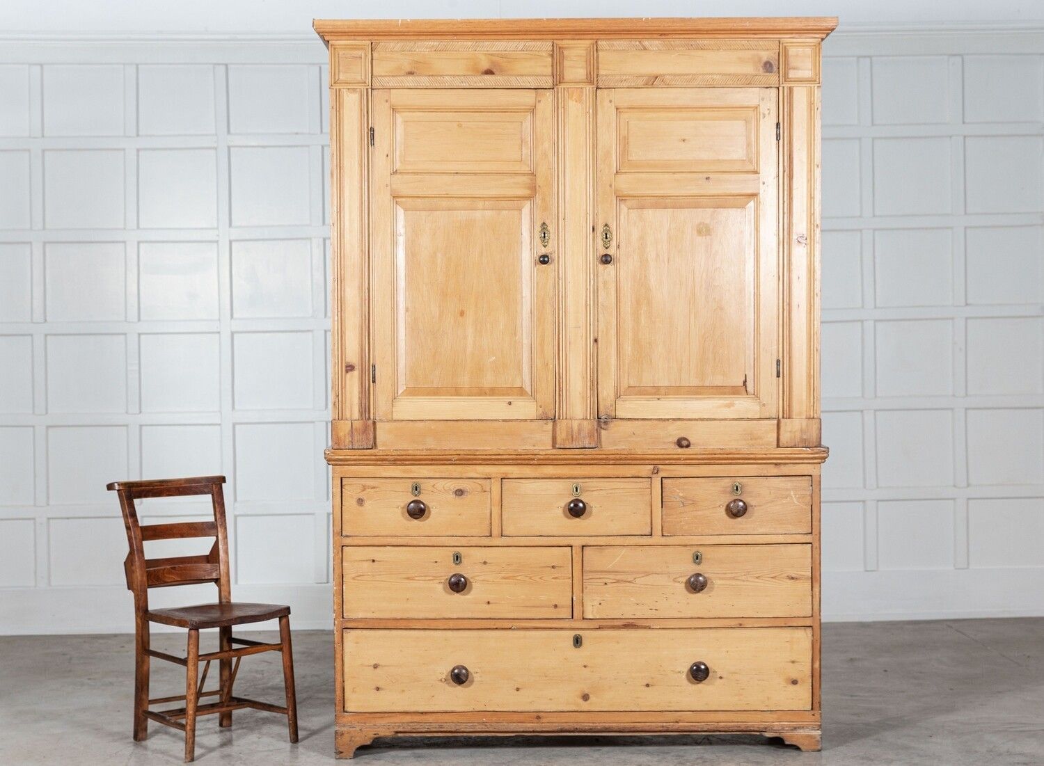 Large Regency English Estate Made Pine Housekeepers Cupboard photo Furniture