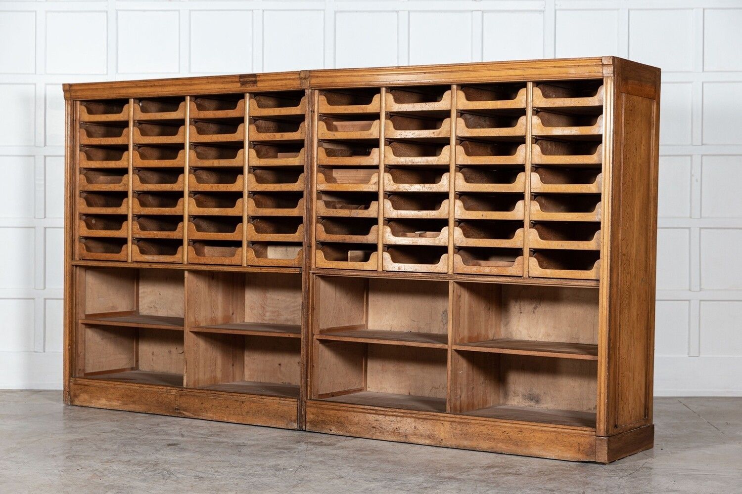 Pair Monumental English Oak Haberdashery Cabinets photo 8913.0