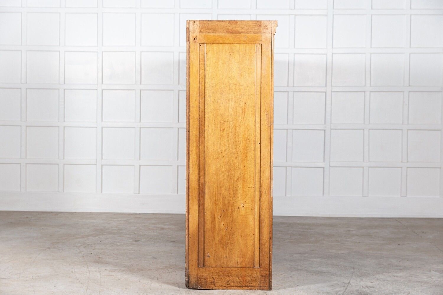 photo furniture Pair Monumental English Oak Haberdashery Cabinets