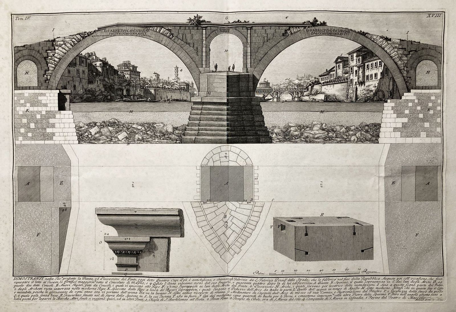 Piranesi Ponte Fabricio View 1756 Antichita Romane Quattro Capi