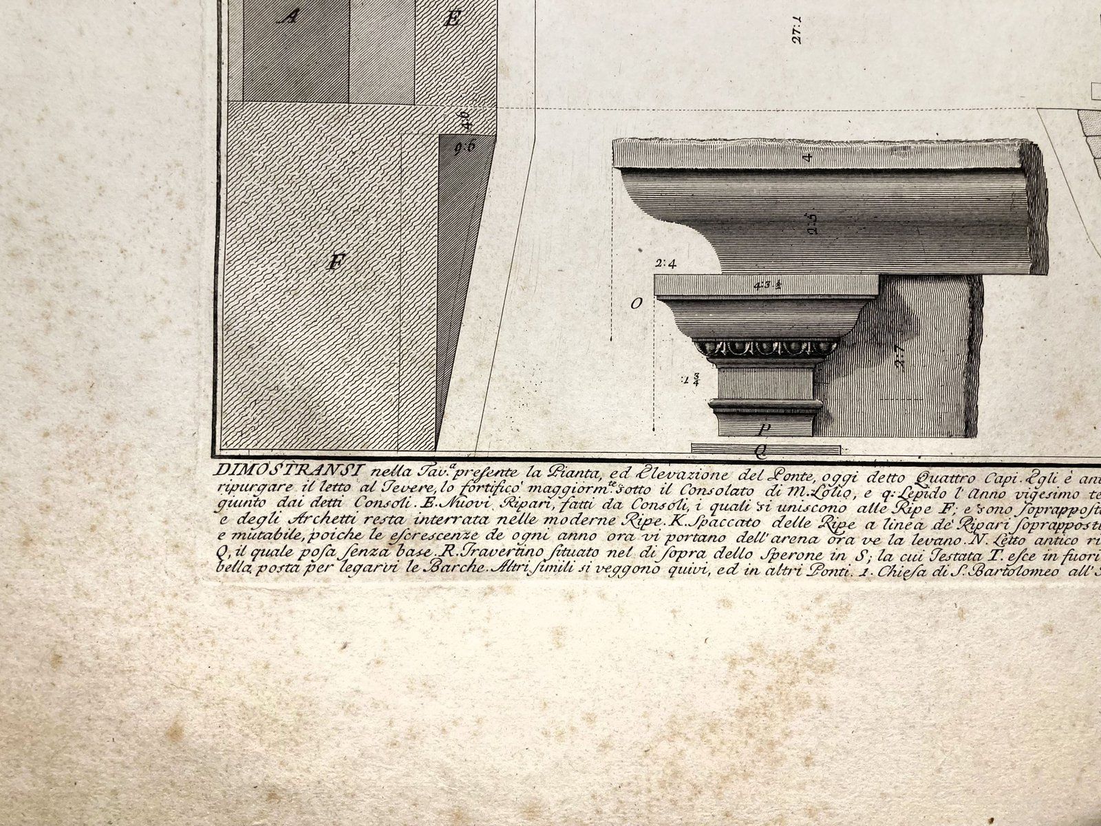 Piranesi Ponte Fabricio View 1756 Antichita Romane Quattro Capi photo 1119.0