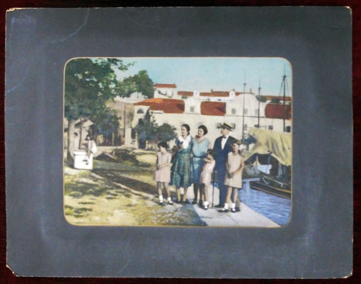 1930s Giant Family Photo Color Adriatic Sea Yugoslavia Croatia Yugoslavia photo furniture